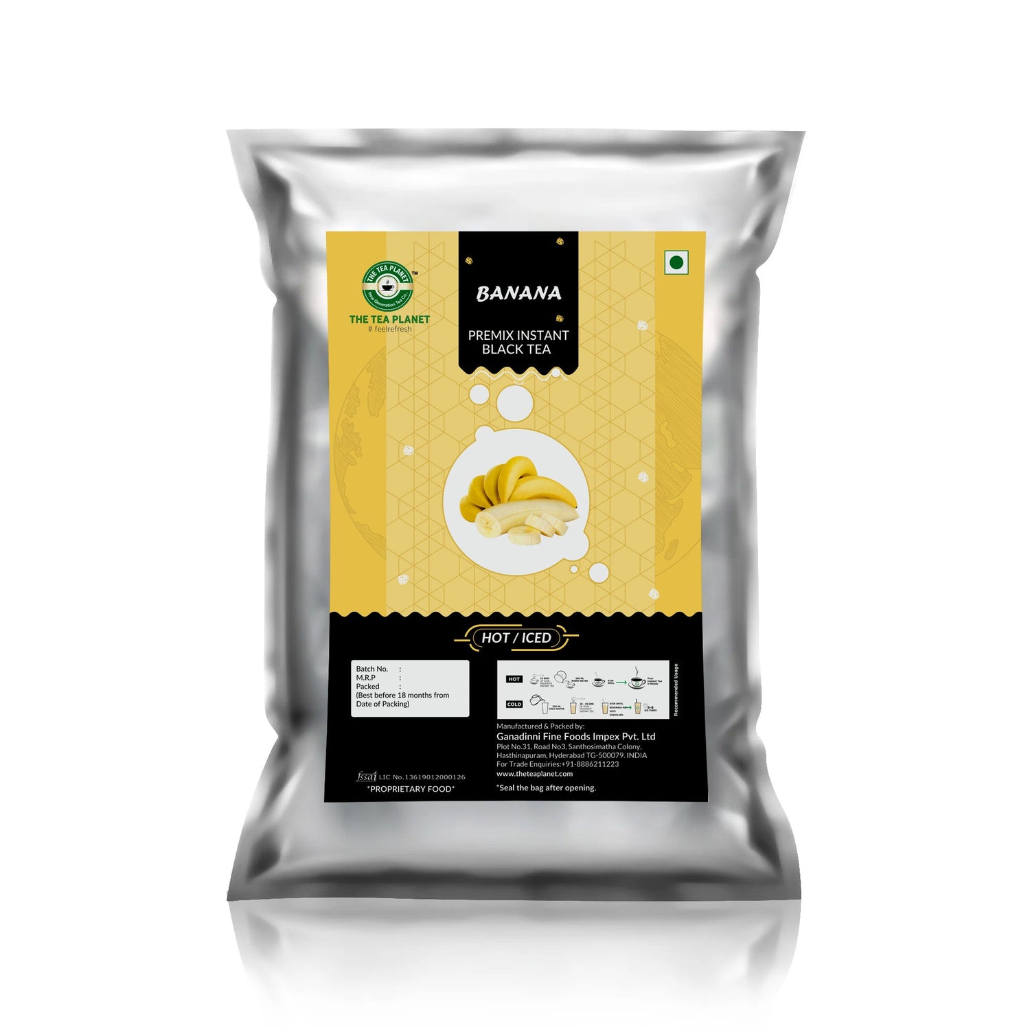 Banana Flavored Instant Black Tea - 1kg