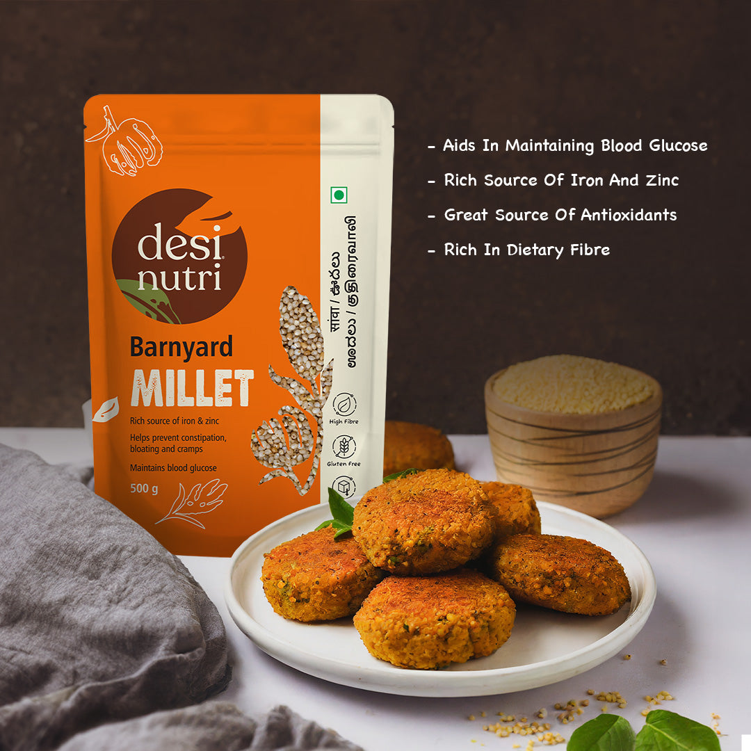 Desinutri Foods Barnyard Millet (Udalu|Sanwa) - 500 gms - Veeha Foods