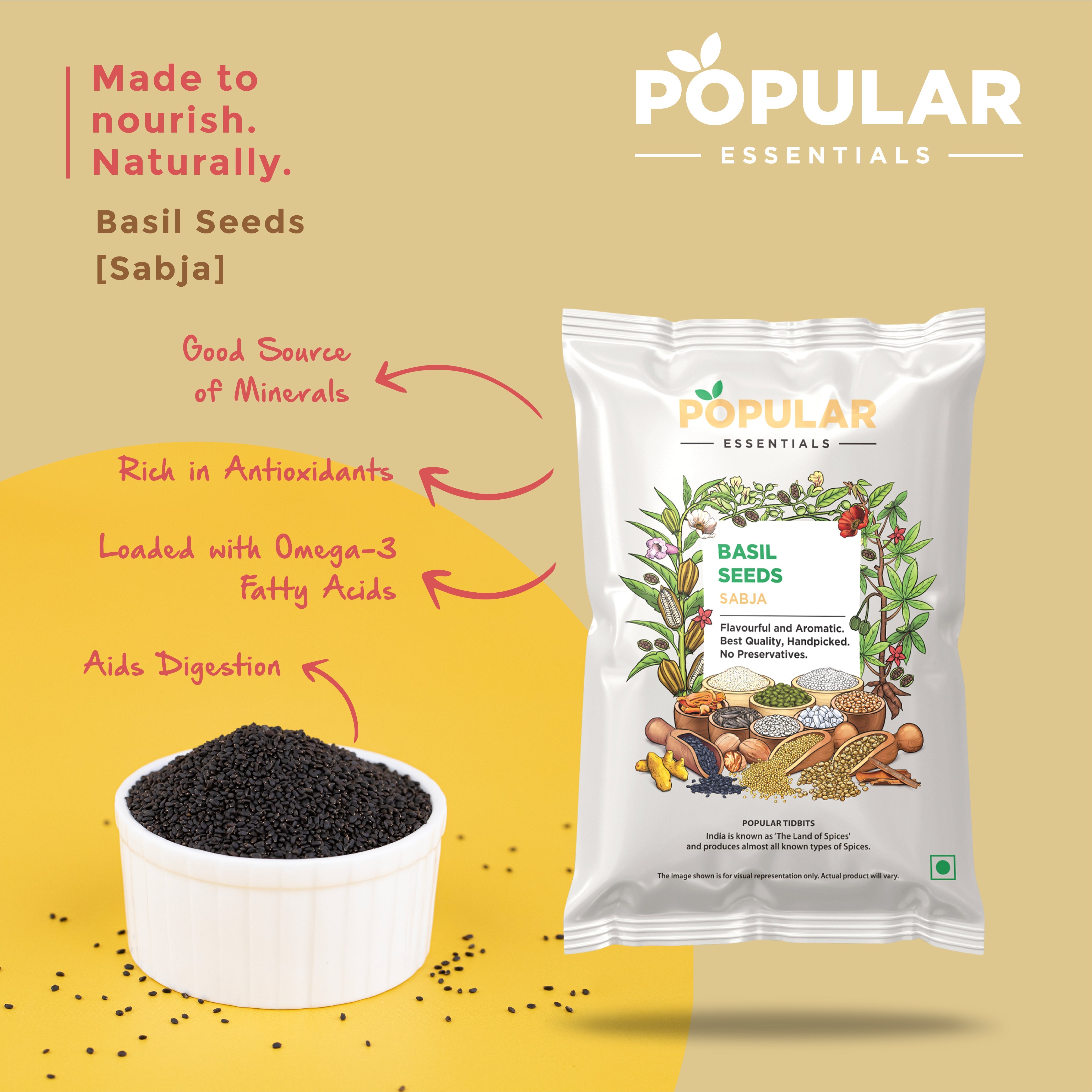 Essentials Sabja Seeds (Basil)