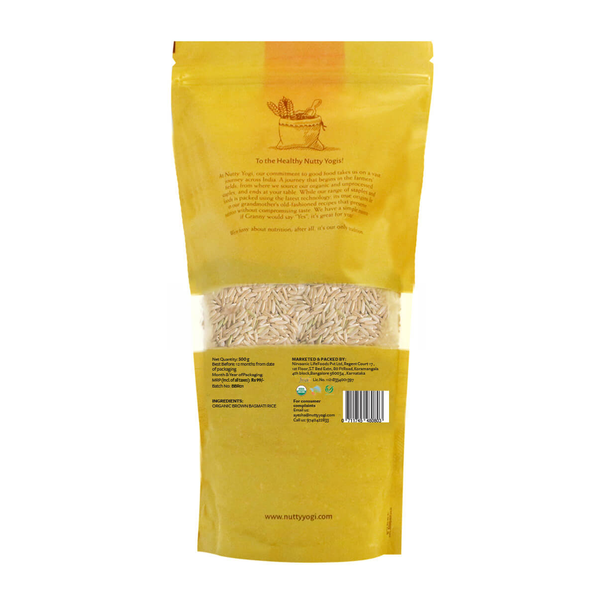 Nutty Yogi Brown Basmati Rice 1kg