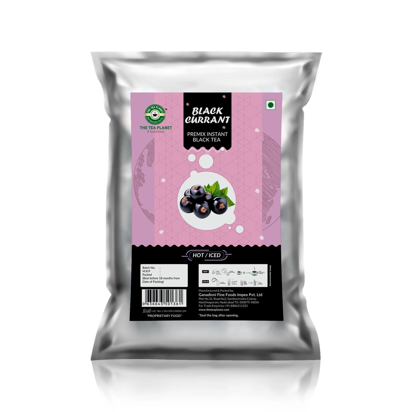 Black Currant Flavored Instant Black Tea - 1kg