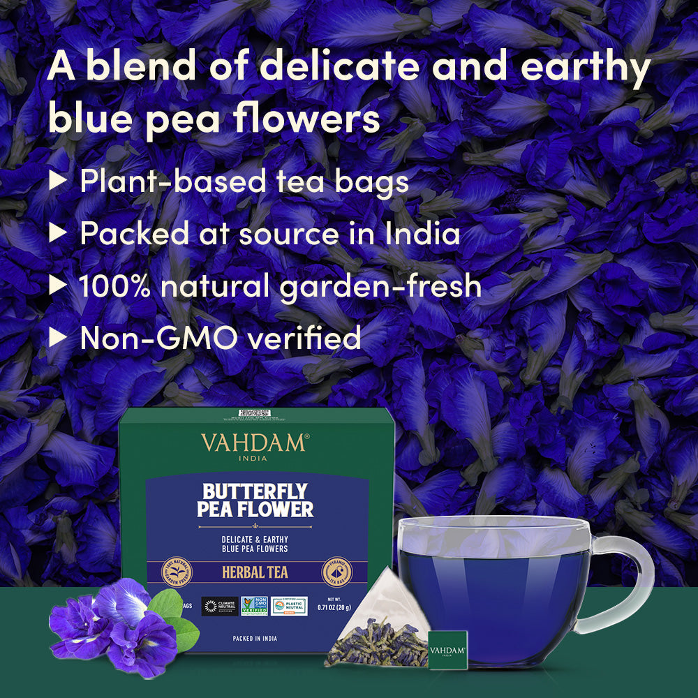 Butterfly Pea Flower Herbal Tea, 40 Count