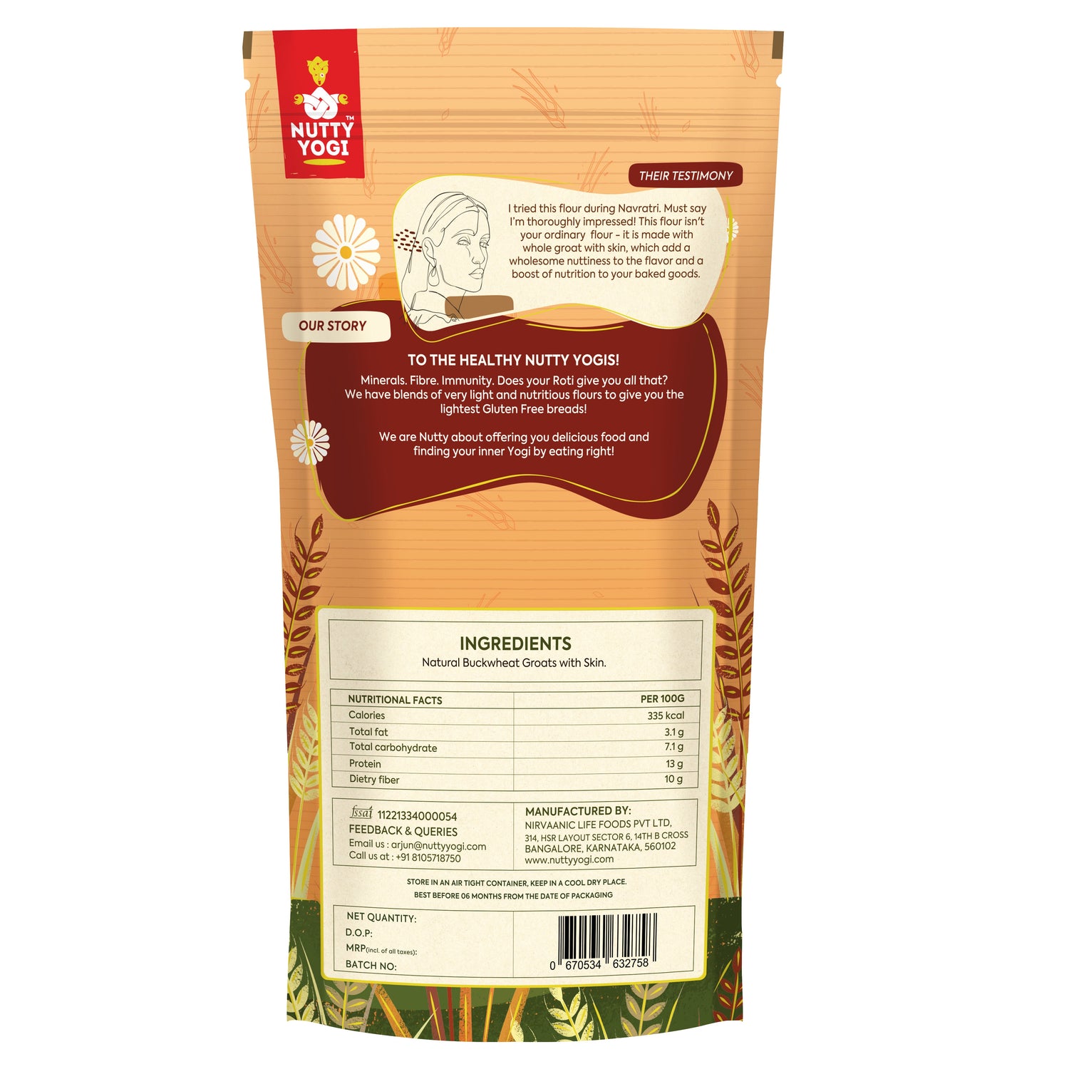 Nutty Yogi Buckwheat Flour/ Kuttu Atta