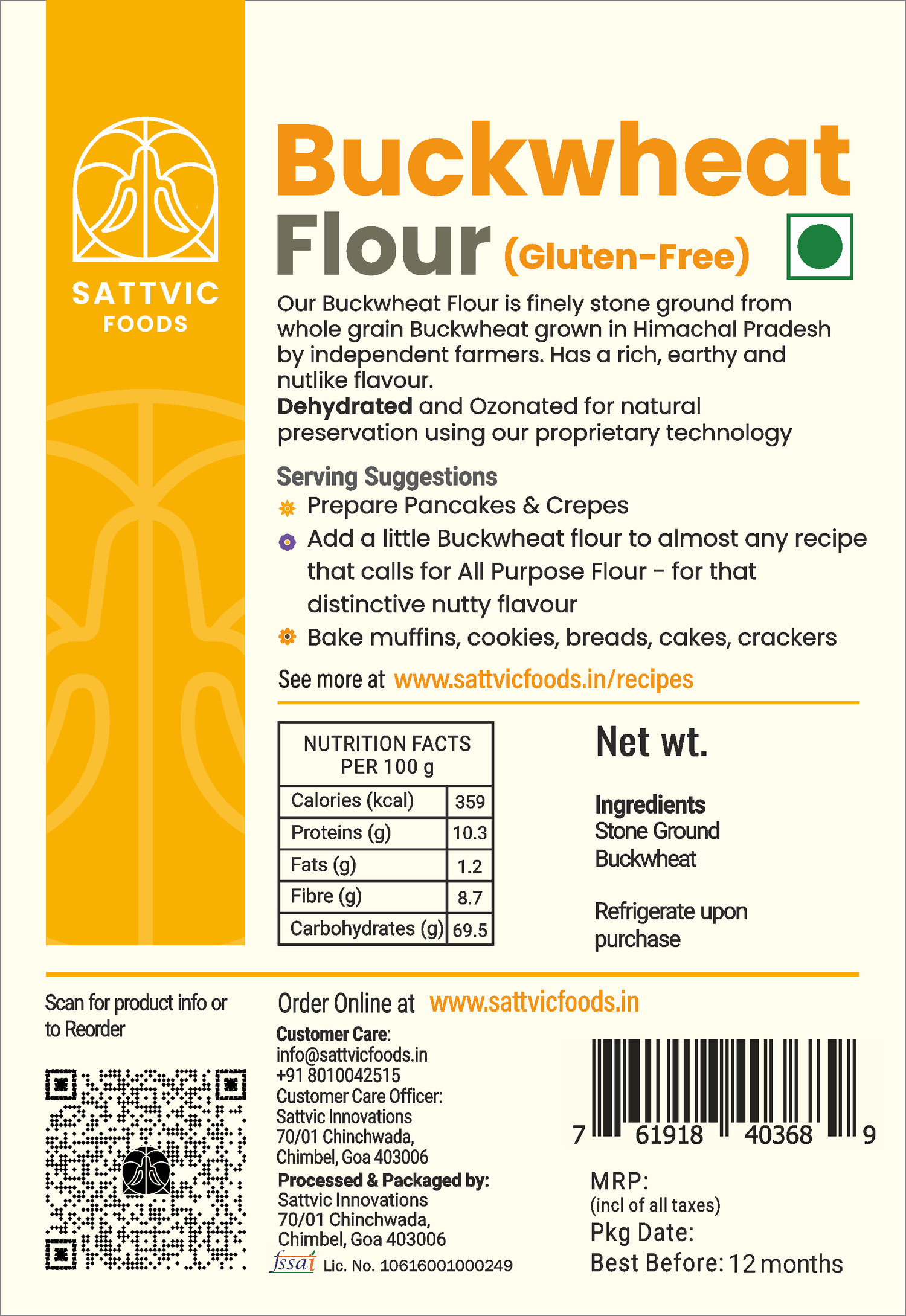 Buckwheat Flour | Gluten-free | Protein and Fibre Packed