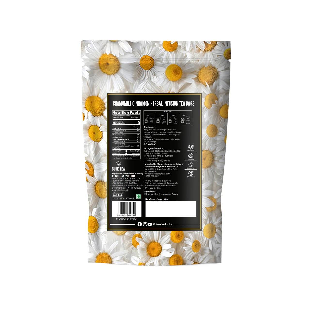 Chamomile Cinnamon Herbal Infusion - 30 Tea Bags