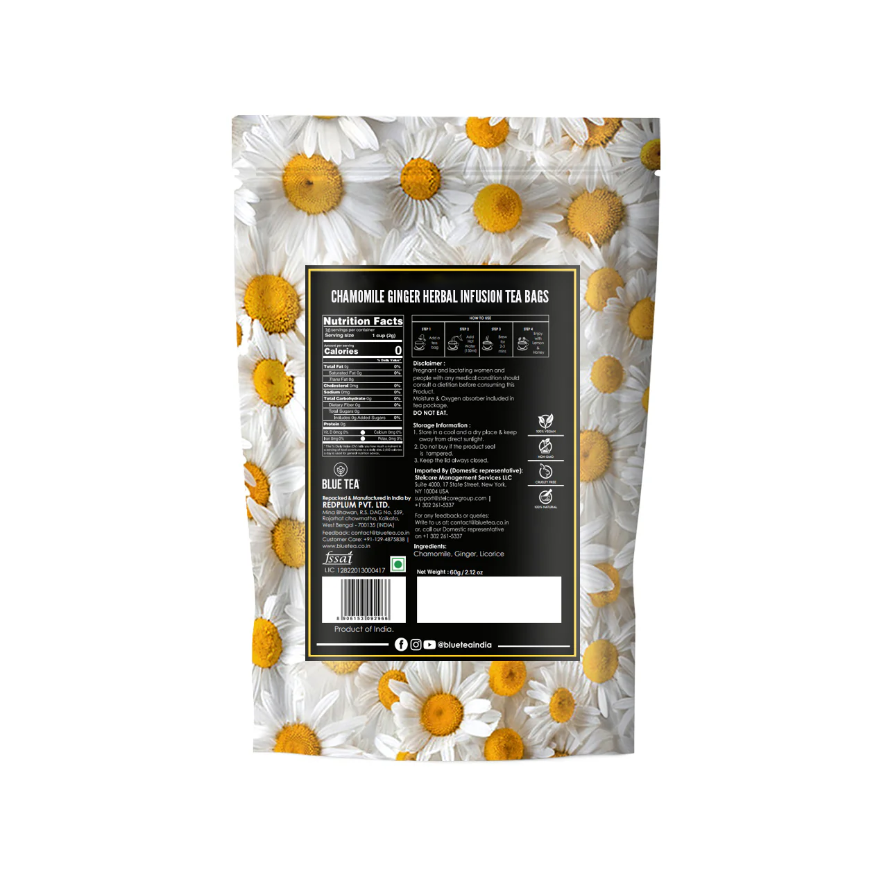 Chamomile Ginger Herbal Infusion - 30 Tea Bags