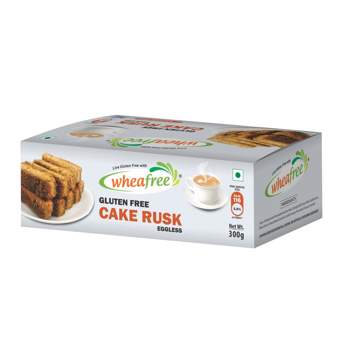 Wheafree Gluten Free Cake Rusk Eggless - 300 gms - Veeha Foods