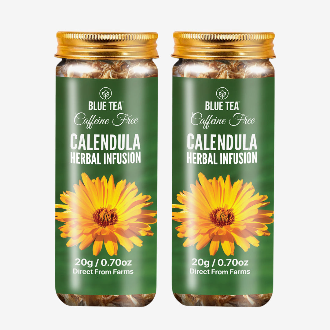 Blue Tea Calendula Herbal Infusion - 20 gms (Pack of 2) - Veeha Foods