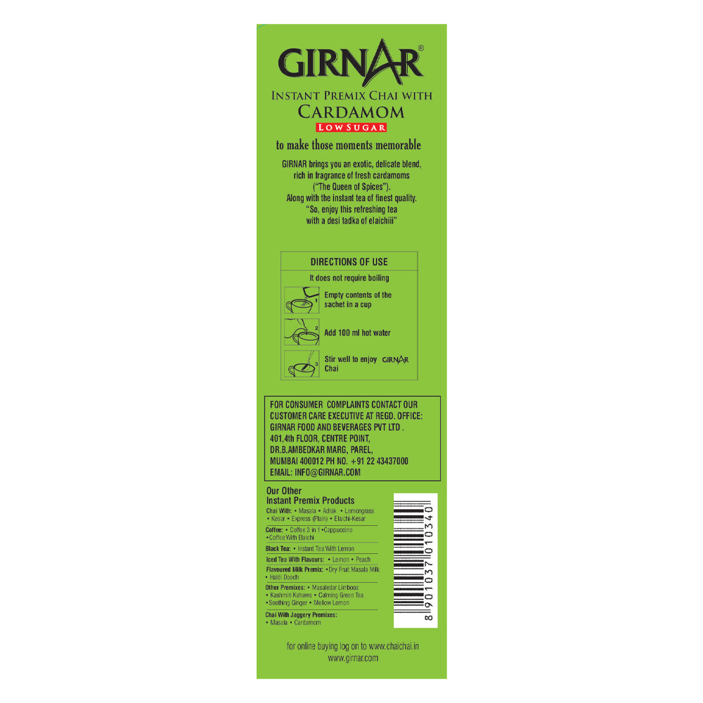 Girnar Instant Tea Premix With Cardamom (Low Sugar)