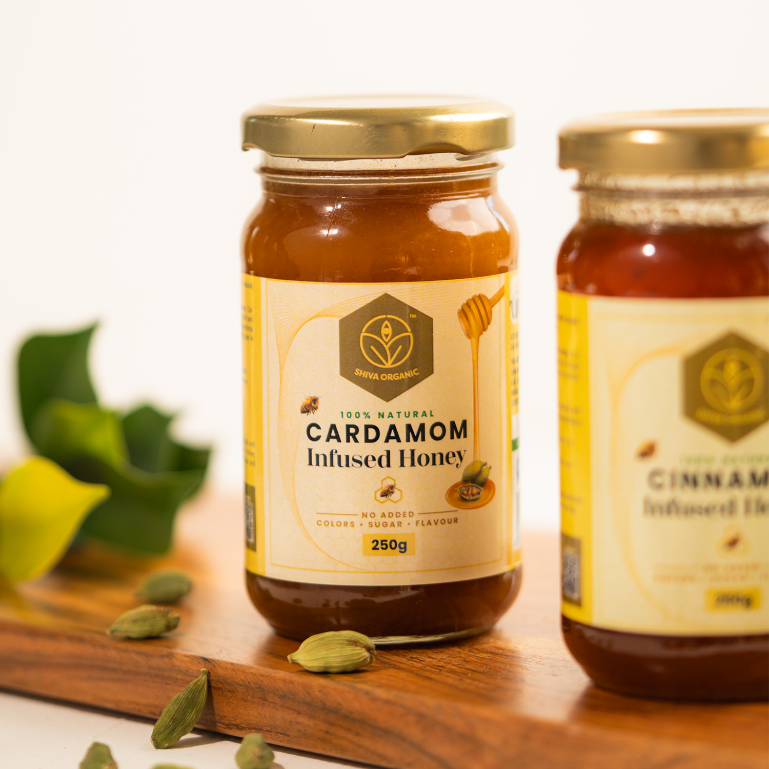 Shiva Organic Cardamom Infused Honey - 250 gms - Veeha Foods