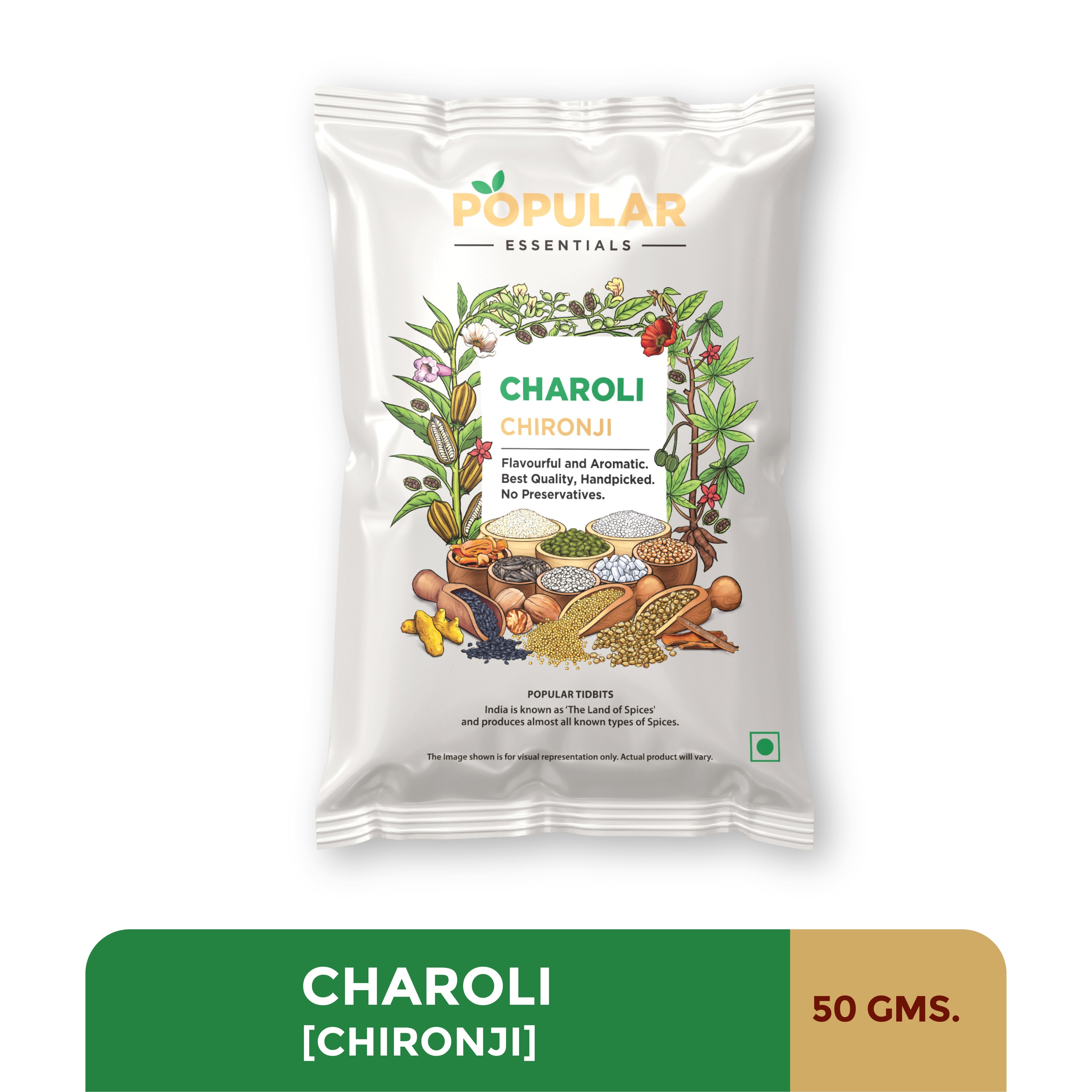 Popular Foods Essentials Charoli - Chironji - 50 gms - Veeha Foods