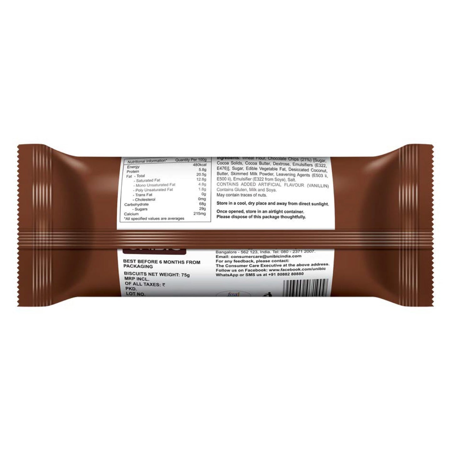 UNIBIC Choco Chip , 75G