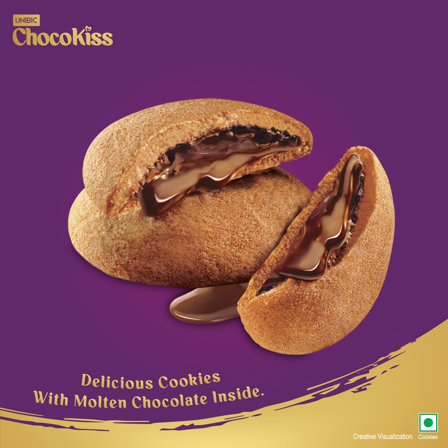 UNIBIC Choco Kiss - Centre Filled Cookies, 75 g