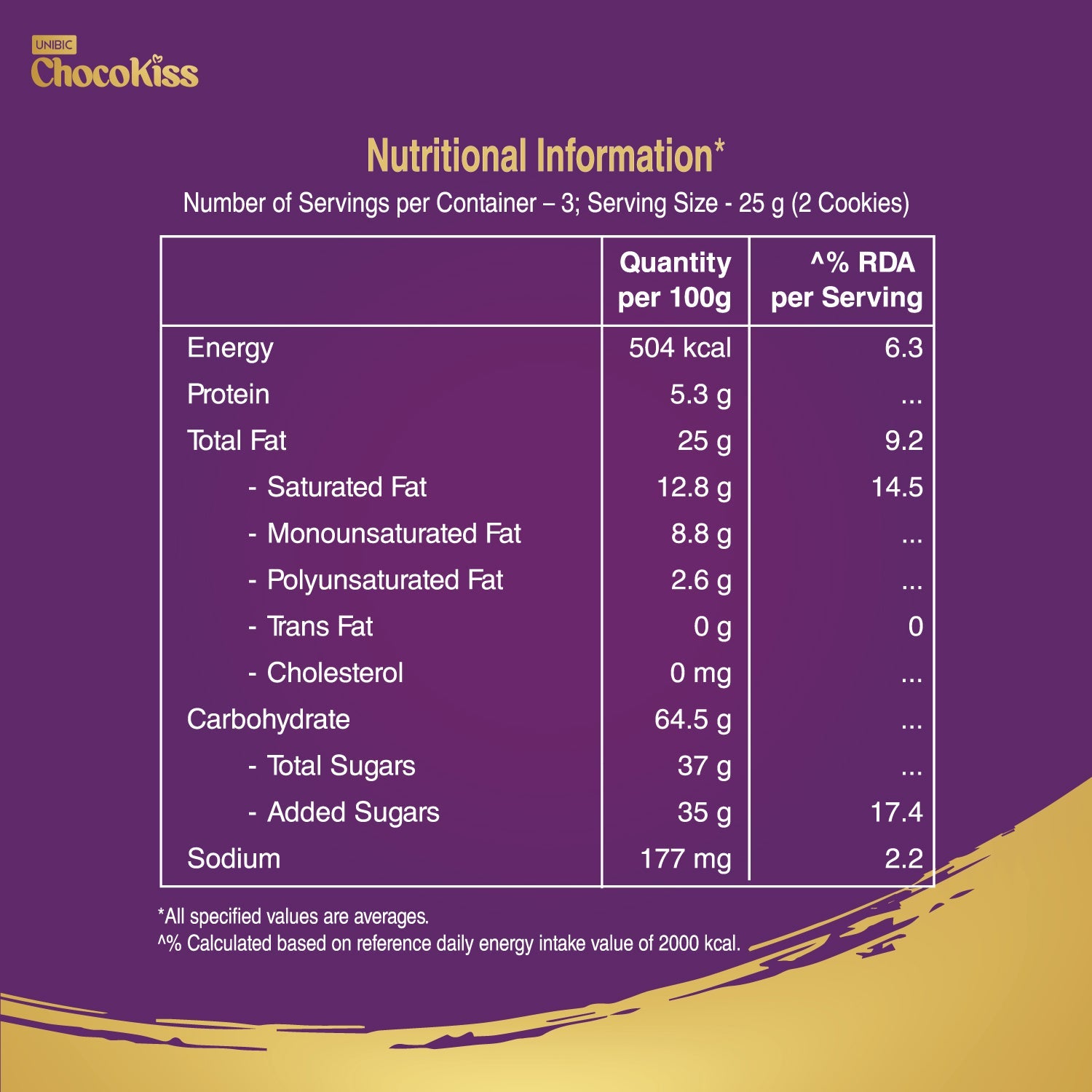 UNIBIC Choco Kiss - Centre Filled Cookies, 75 g