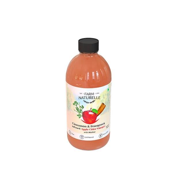 Organic Apple Cider Vinegar with Mother and Infused Cinnamon & Fenugreek