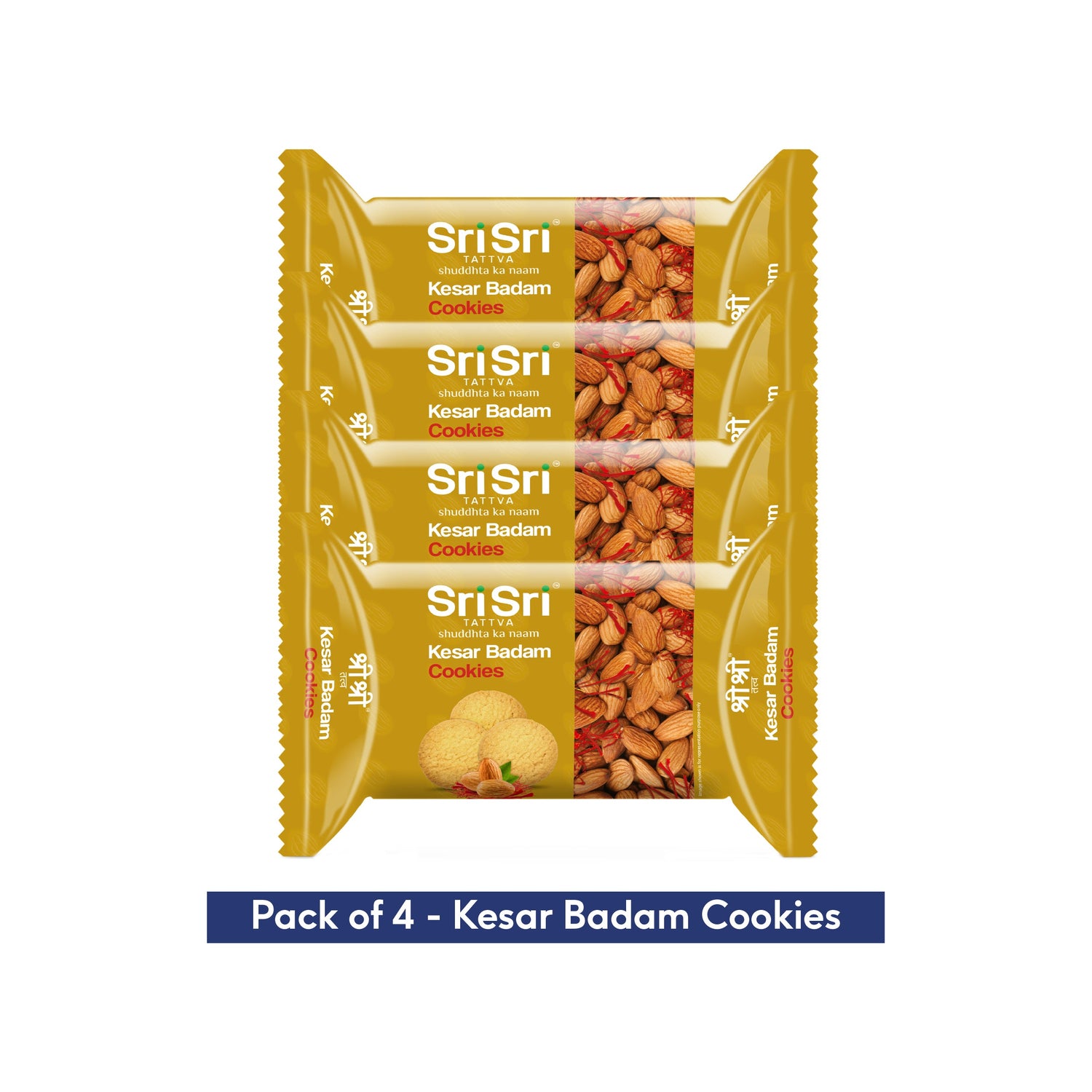 Kesar Badam Cookies, 50 g (Pack of 4)