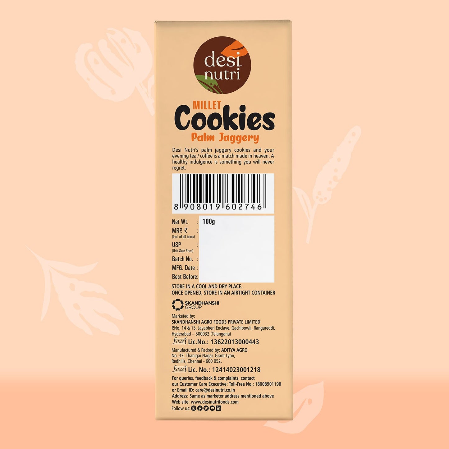 Millet Cookies Palm Jaggery - 100g