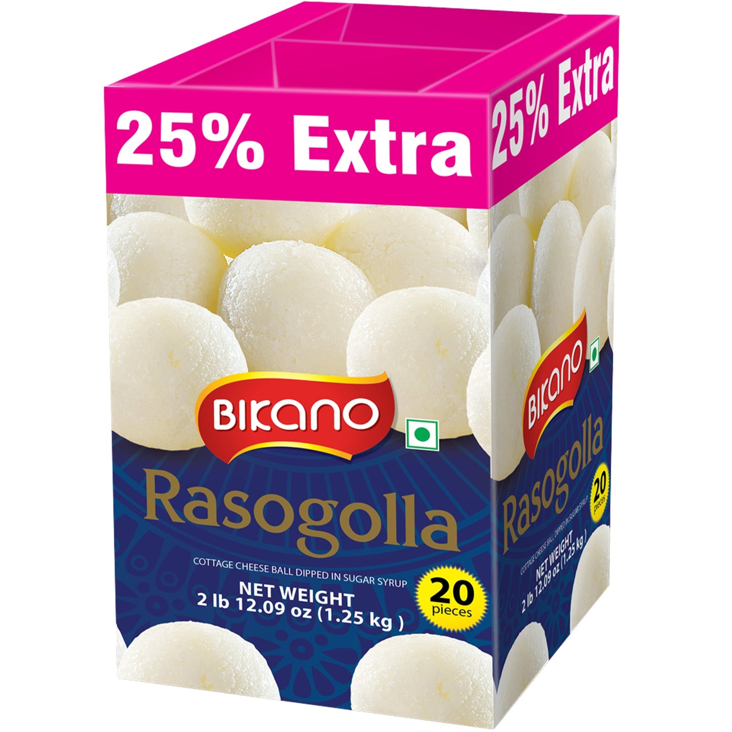 Bikanerwala Biknao Rasogolla Tin - 1.25 kg