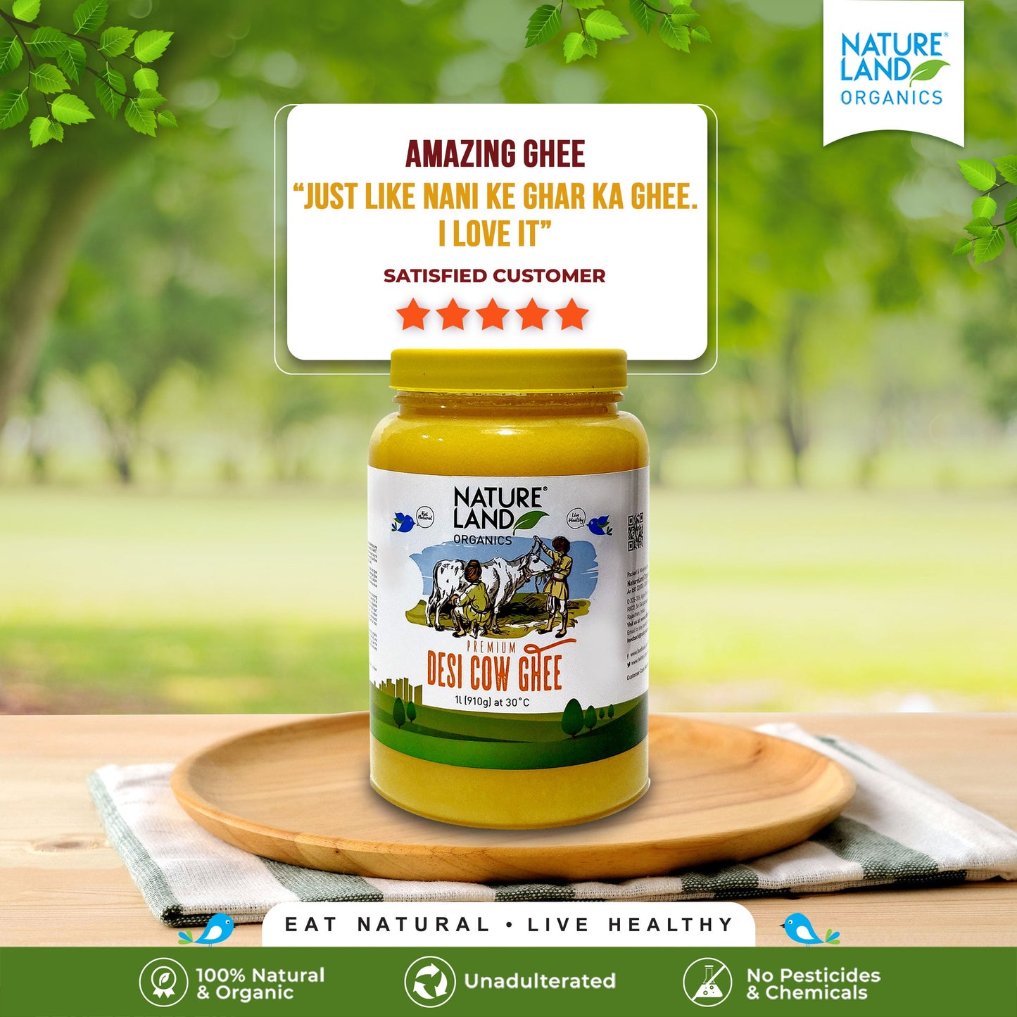 Organic Premium Cow Desi Ghee 1 Ltr