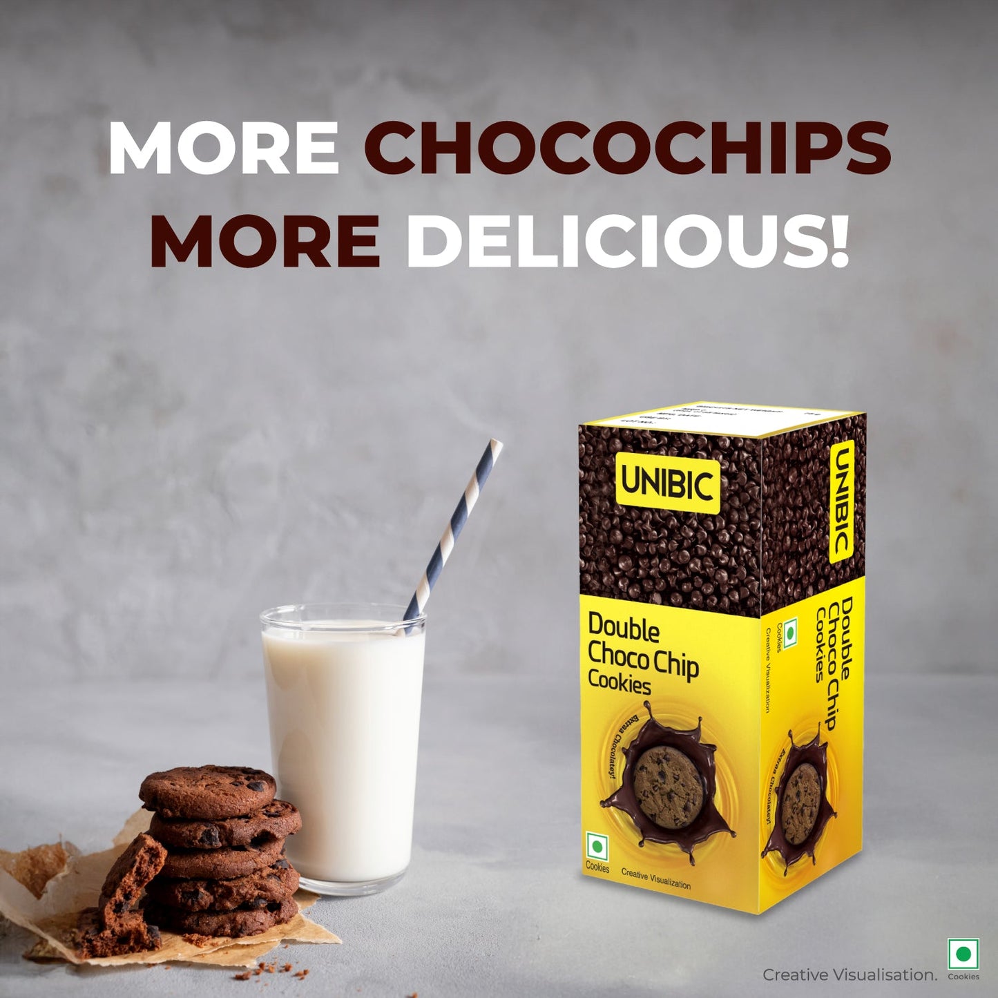 UNIBIC Double Choco Chip cookies, 75g