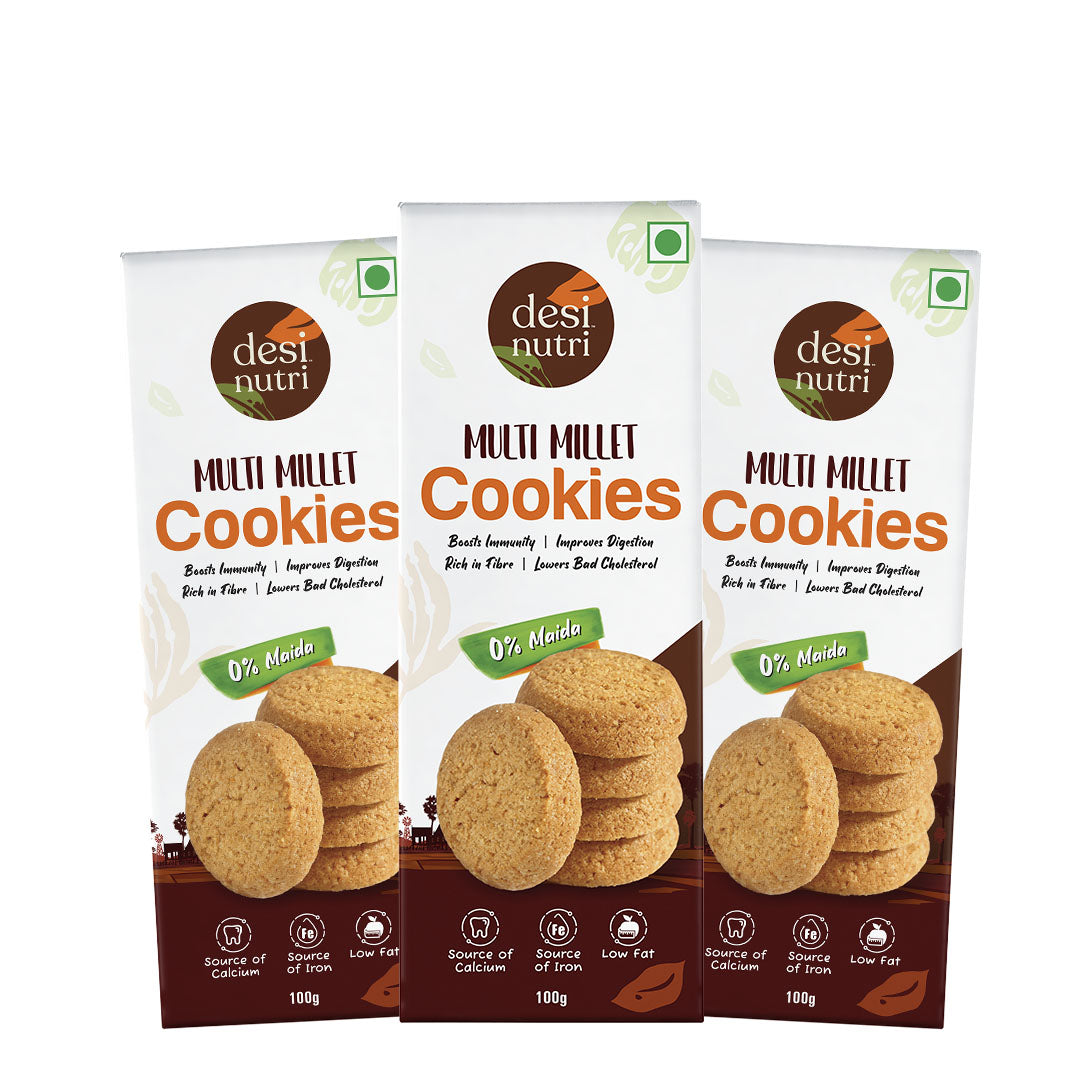 Multi Millet Cookies Pack of 3 - 100g Each