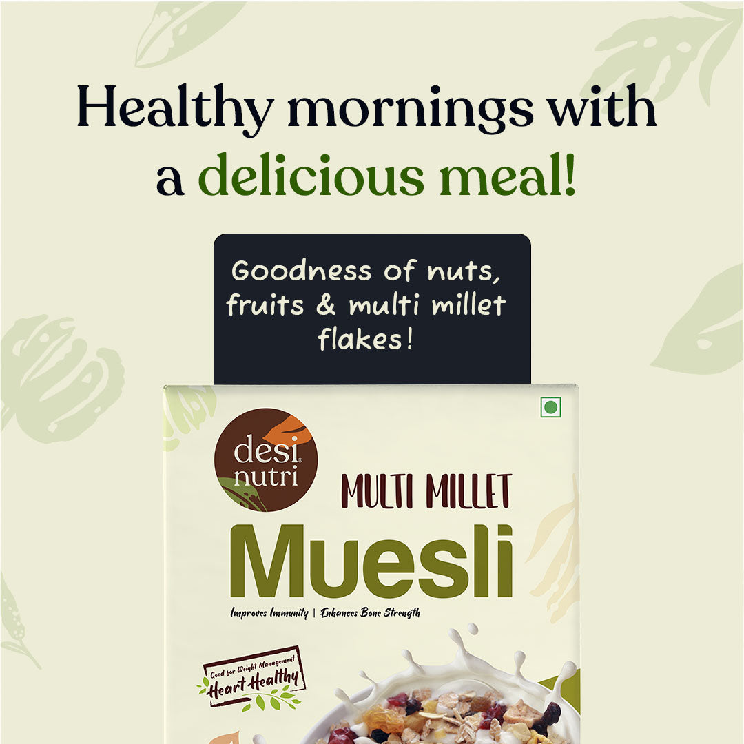 Multi Millet Muesli - Improves Immunity, Bone Strength, Weight Management - 450g