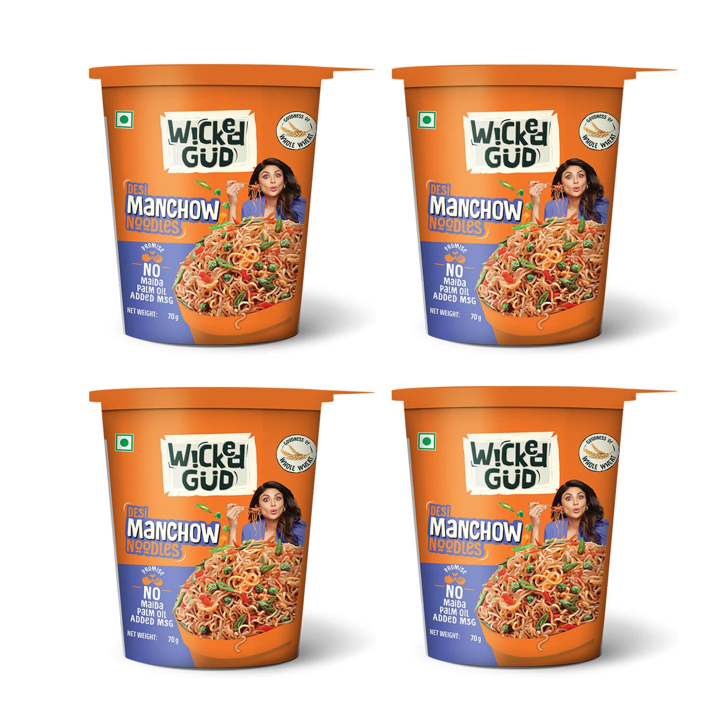 WickedGud Instant Desi Manchow Cup Noodles