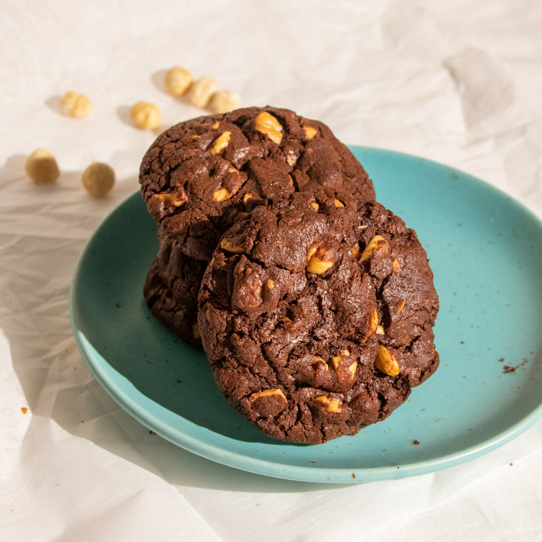 Toasted Hazelnut Double Chocolate Cookies