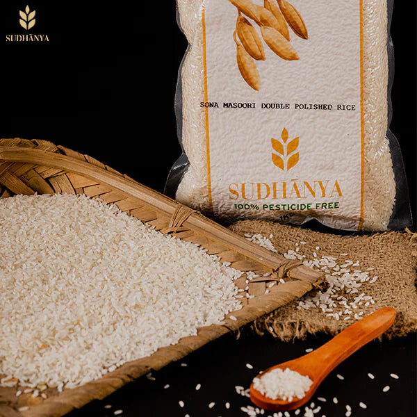 Sudhānya Sona Masoori Double Polished Rice - 1 Kg – Veeha Foods