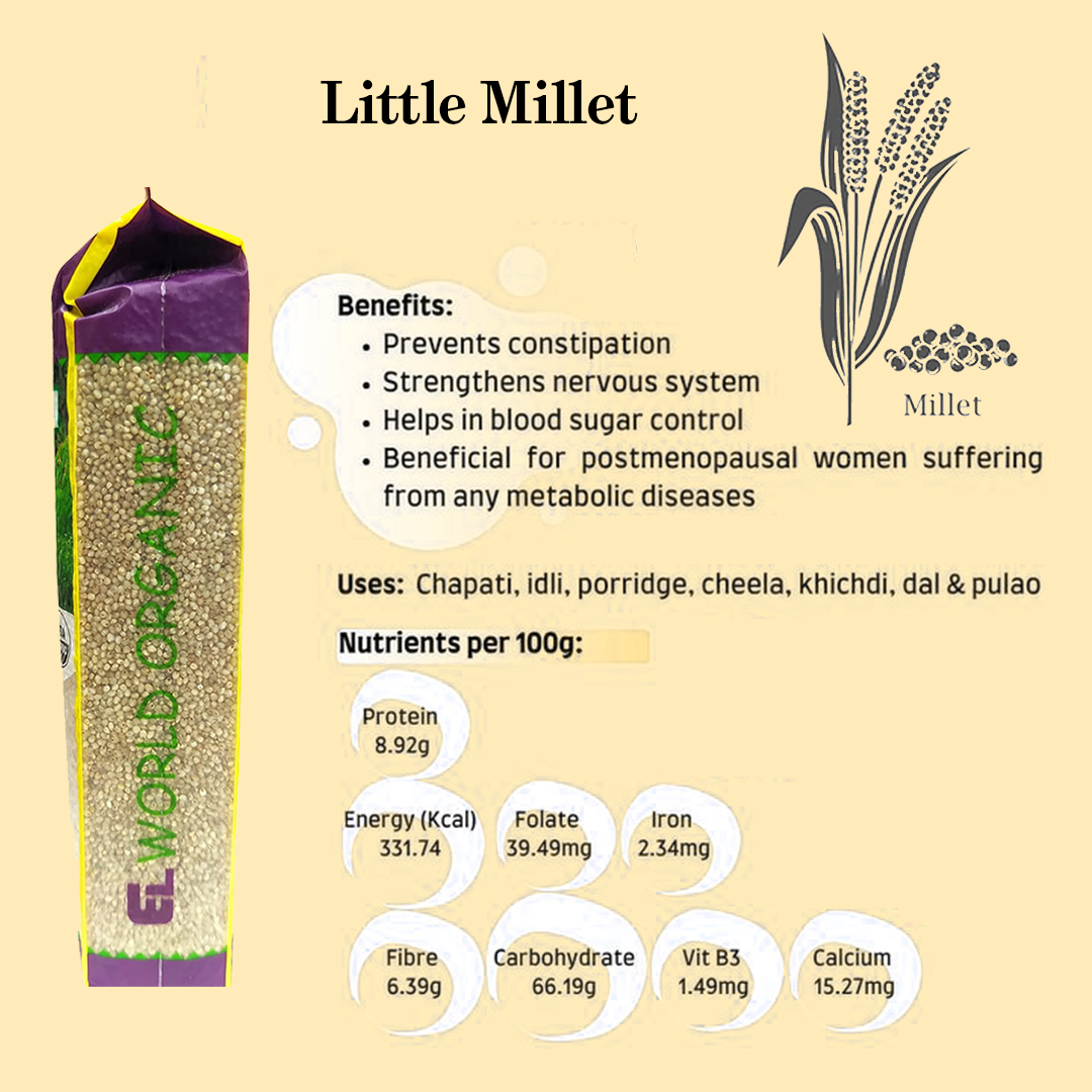 Elworld Agro & Organic Food Products Little Millet 500 g