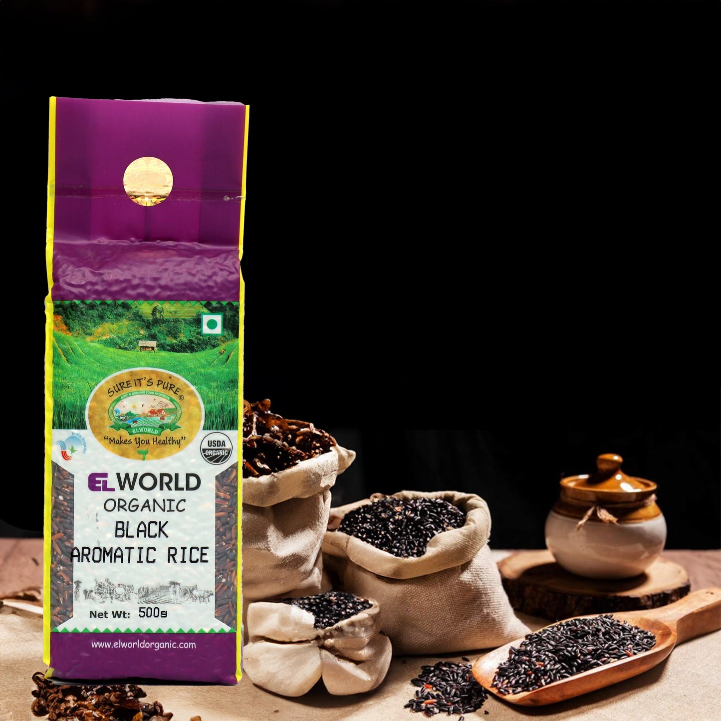 Elworld Agro & Organic Food Products Regular Black Aromatic Rice