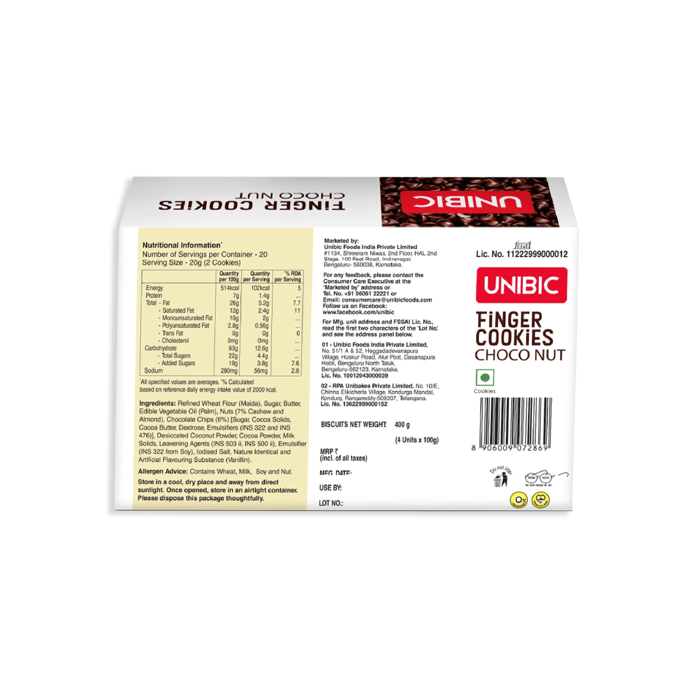 Choconut Finger Cookies 400g