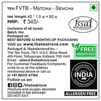 Japanese Matcha Green Tea Bags - 40 Eco-Friendly Matcha Tea + Sencha Green Tea Bag in Resealable pouch