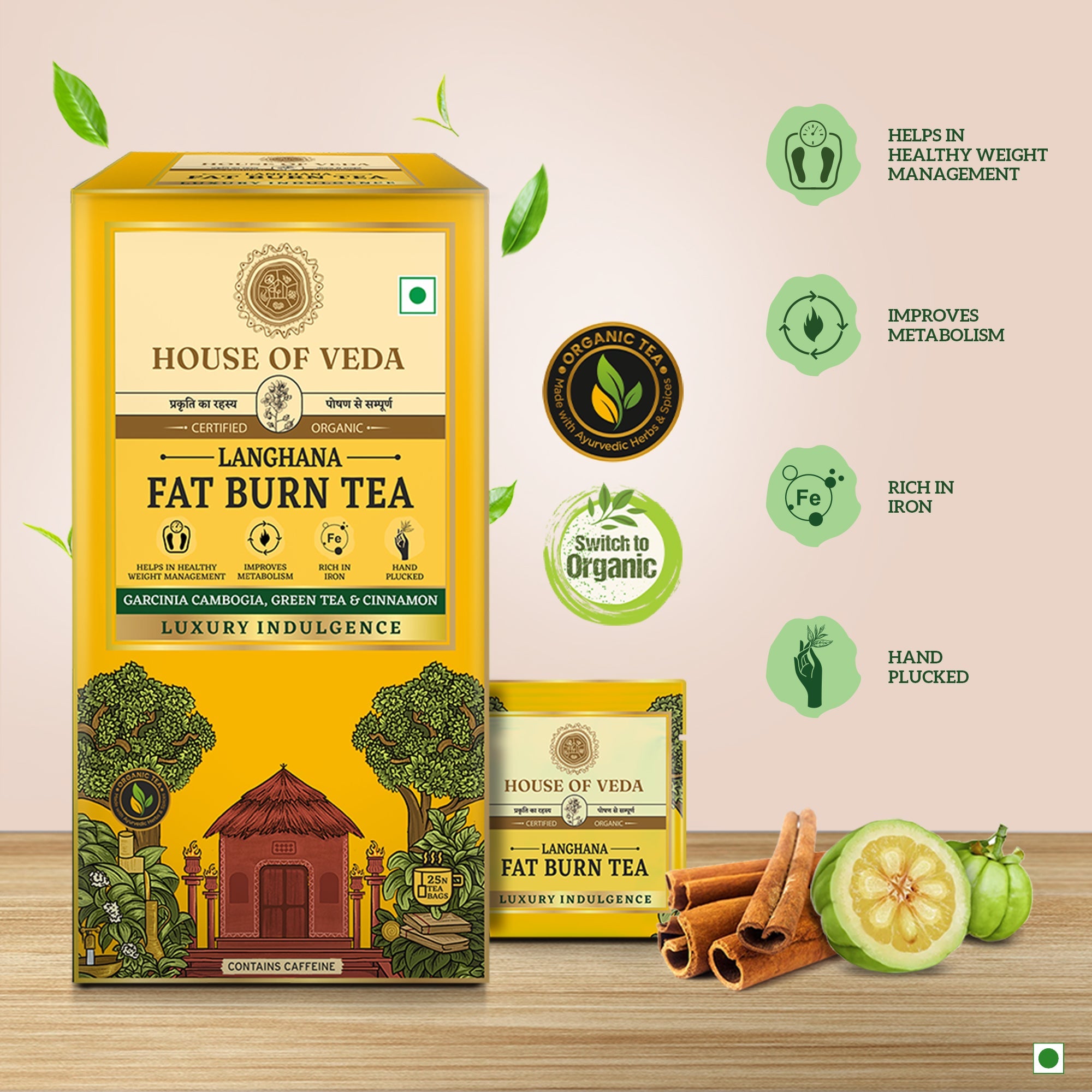 House of Veda Fat Burn Tea - 25 Tea Bags - Veeha Foods