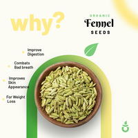 Pure Organio Organic fennel Seeds Sauf