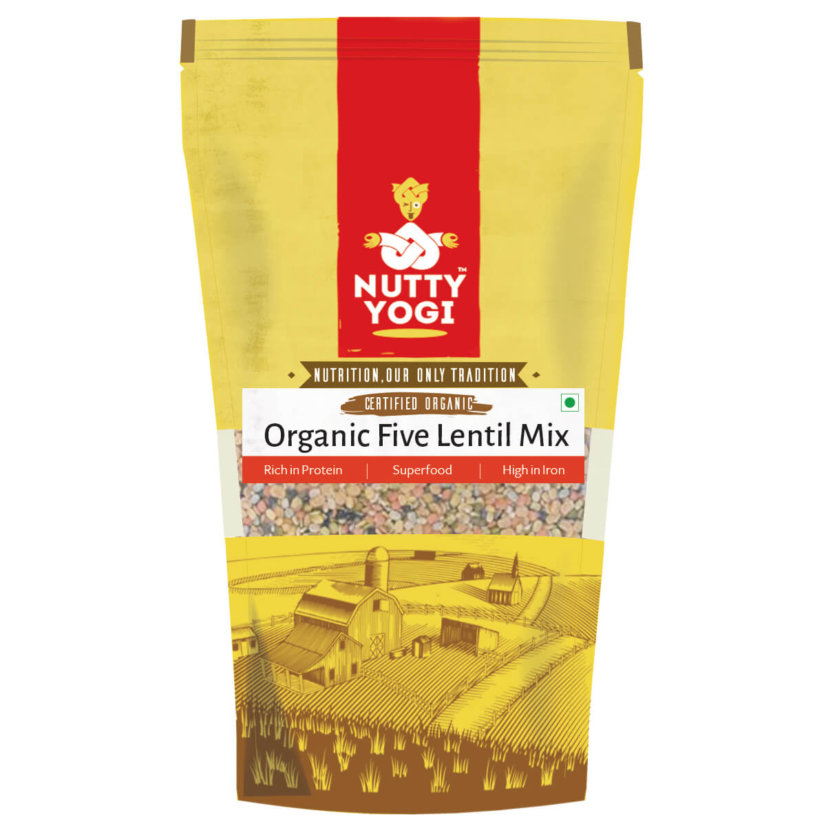 Nutty Yogi Organic Five Lentil Mix 500 gm