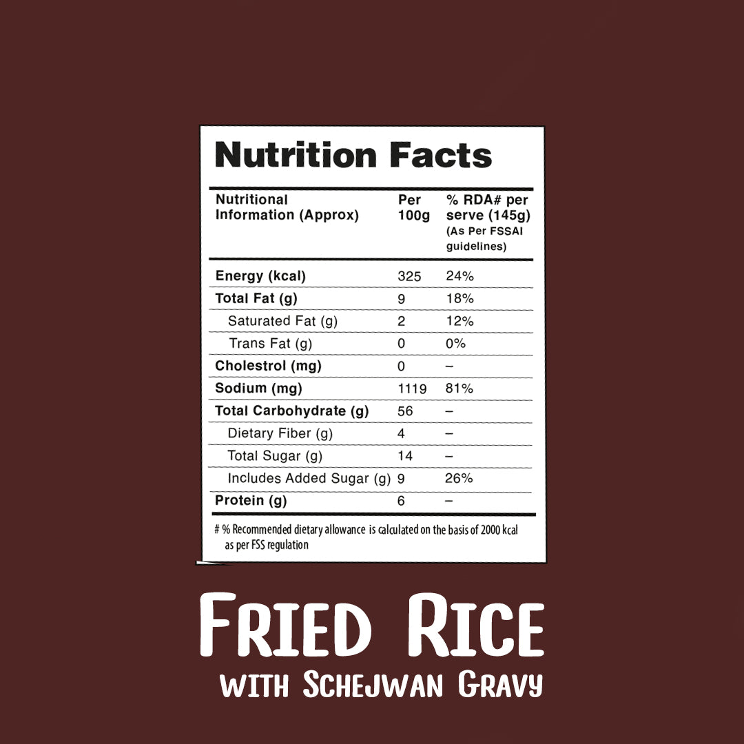 Fried Rice with Schezwan Gravy, 145g - Ready to Eat | Instant Food | No Added Preservatives