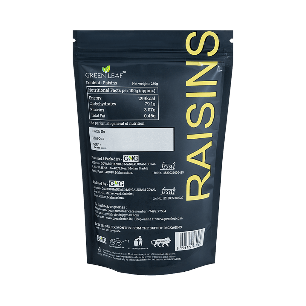 Green Leaf Rasins Gold - 250 gms - Veeha Foods