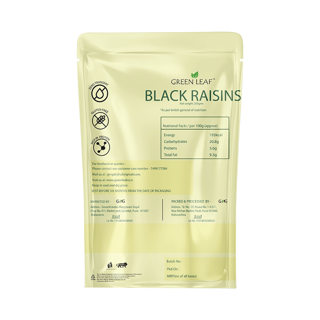 BLACK RAISINS SILVER 250GM