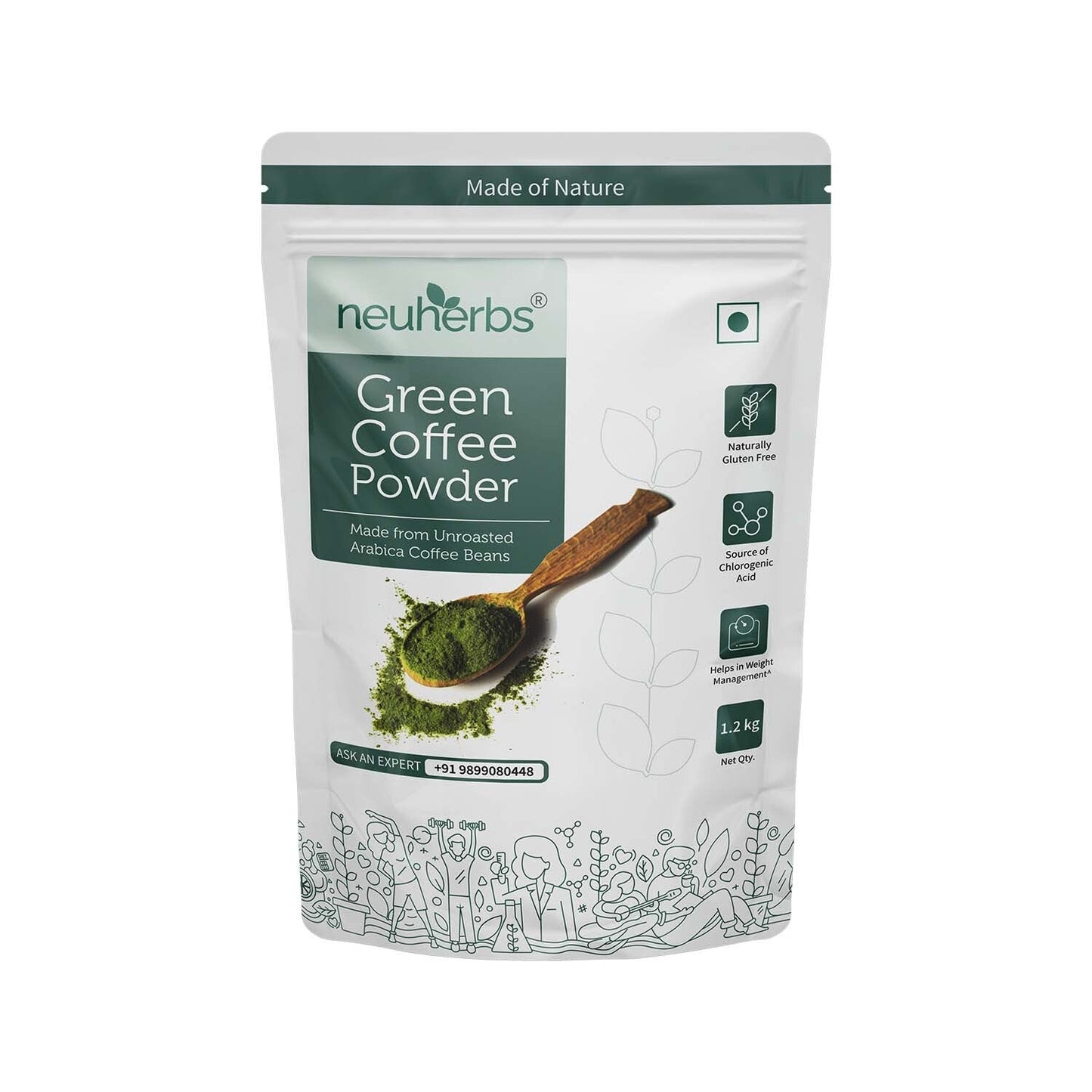 Green Coffee Beans Powder 400gm for Weight Loss, Blood Sugar