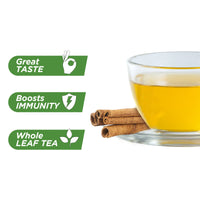 Chaayos Turmeric Cinnamon Green Tea | Turmeric Cinnamon Tea | Whole Leaf Loose Tea | Immunity Boosting - 100g [50 Cups]