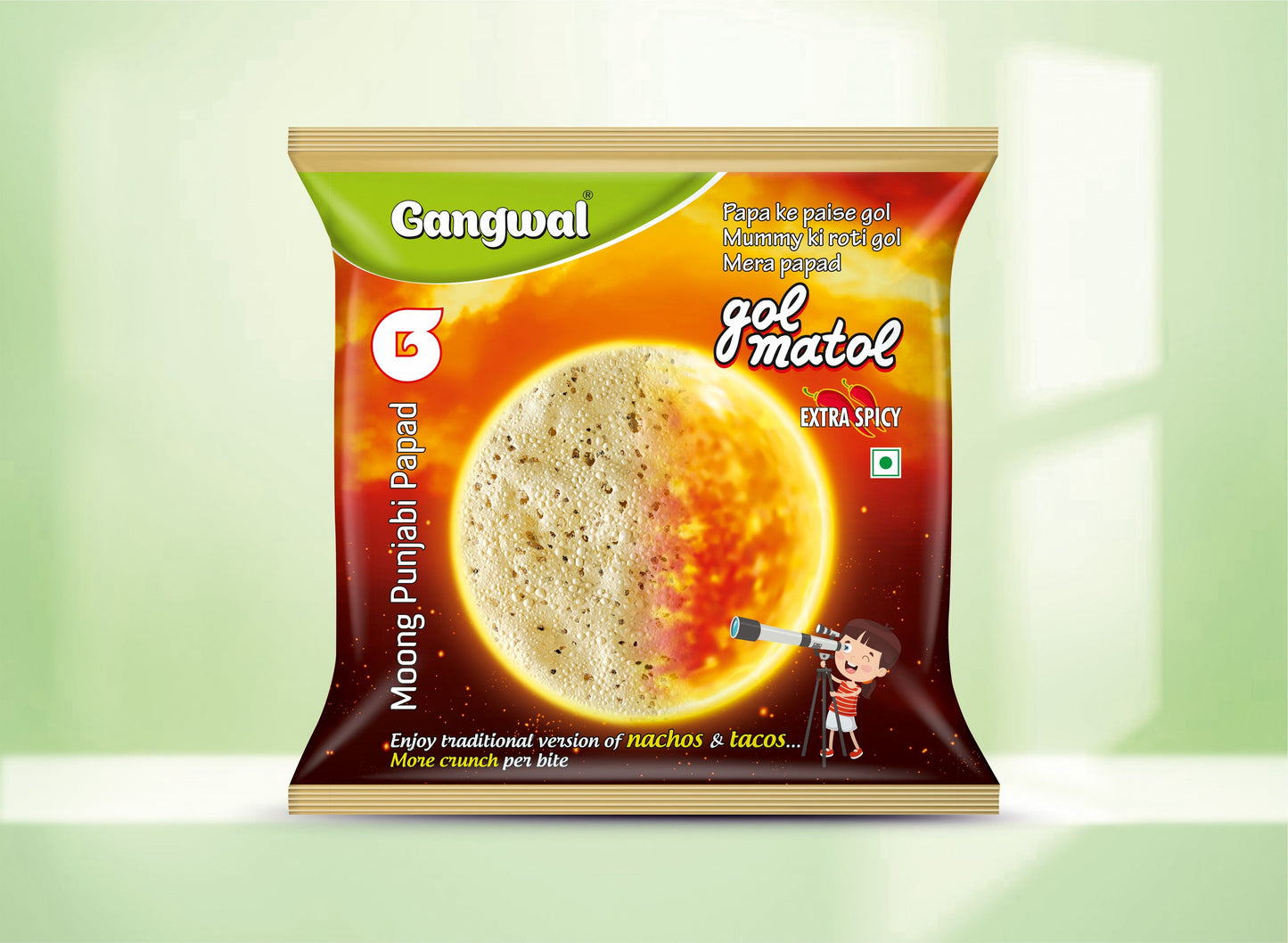 Gangwal Gol Matol Moong Punjabi Papad 400gm Pack