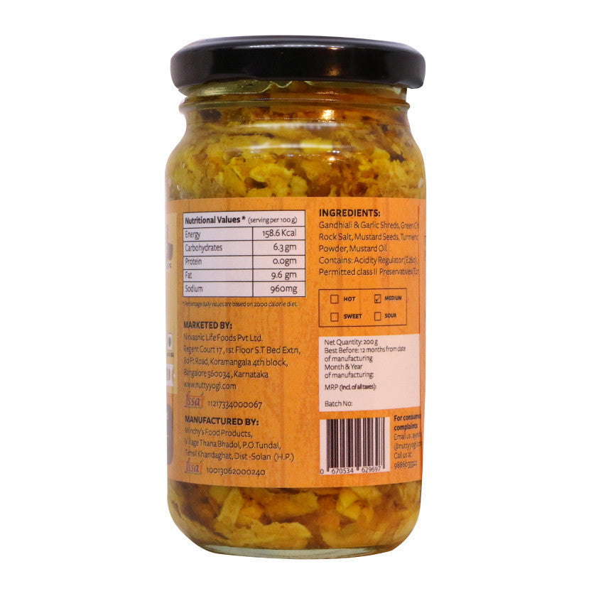 Nutty Yogi Garlic Gandhiali Pickle 200g