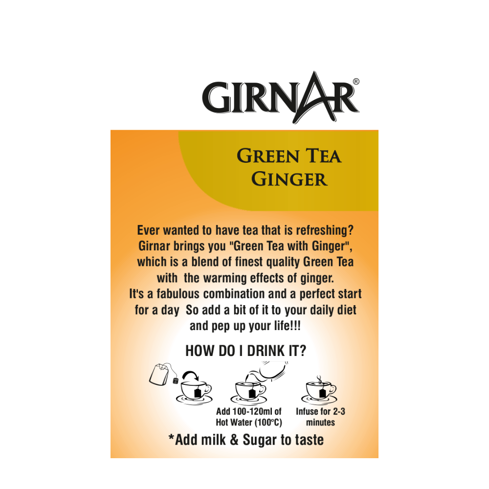 Girnar Green Tea Bags - Ginger