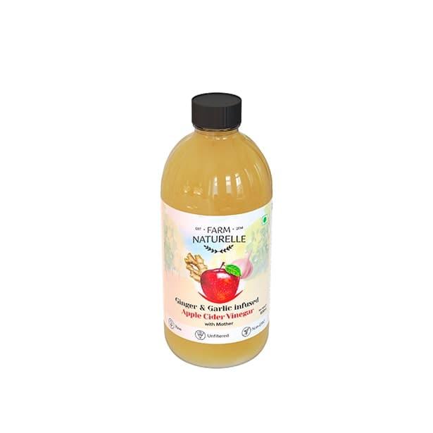 Organic Apple Cider Vinegar with Mother and Infused Ginger & Garlic