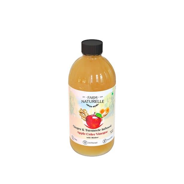 Organic Apple Cider Vinegar with Mother and Apple Cider Infused Ginger and Turmeric