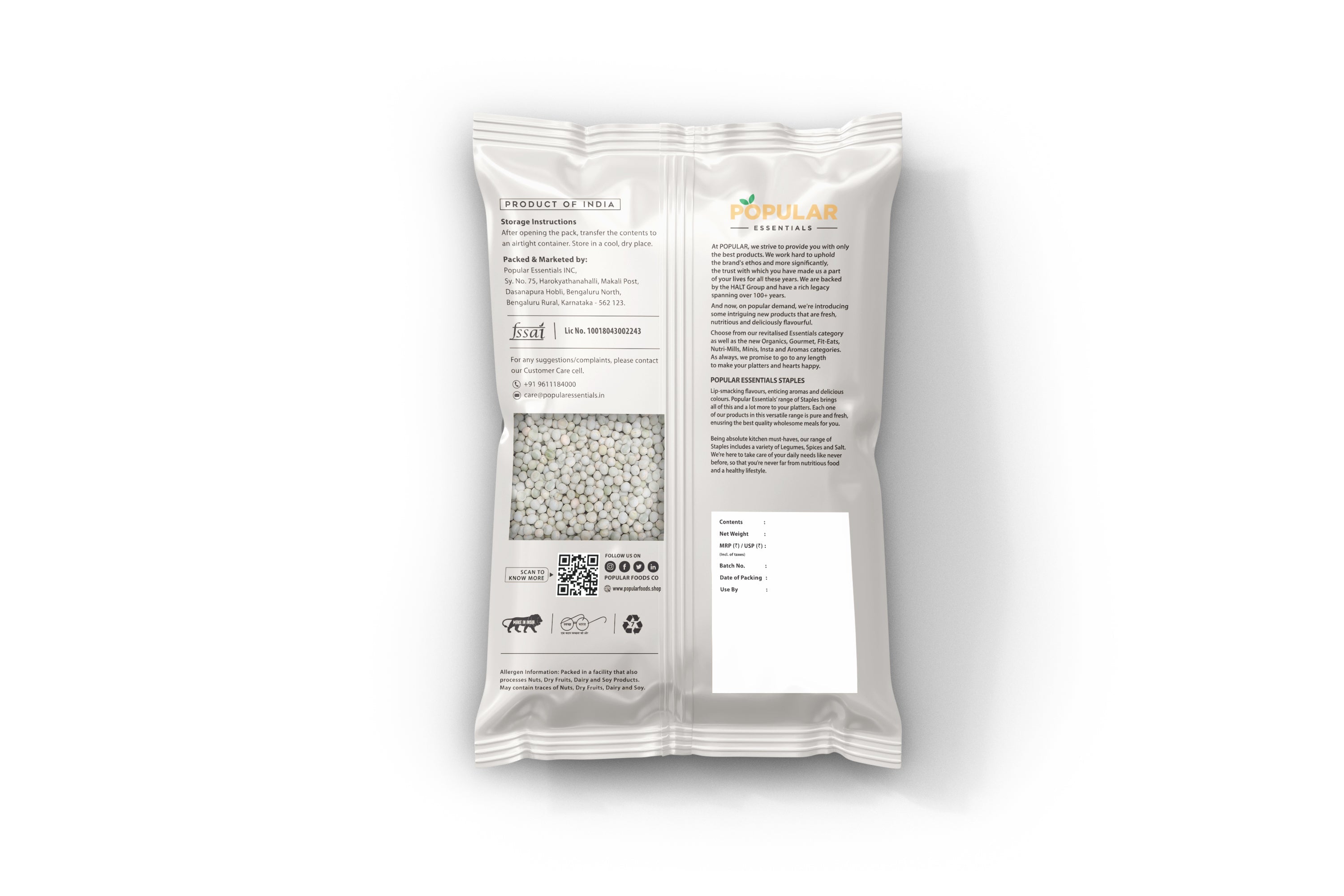 Essentials Premium Green Moong Whole (Chilka)