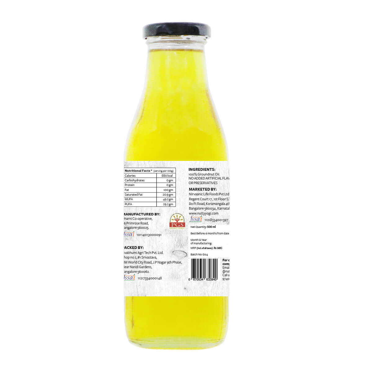 Nutty Yogi Cold Pressed Groundnut Oil