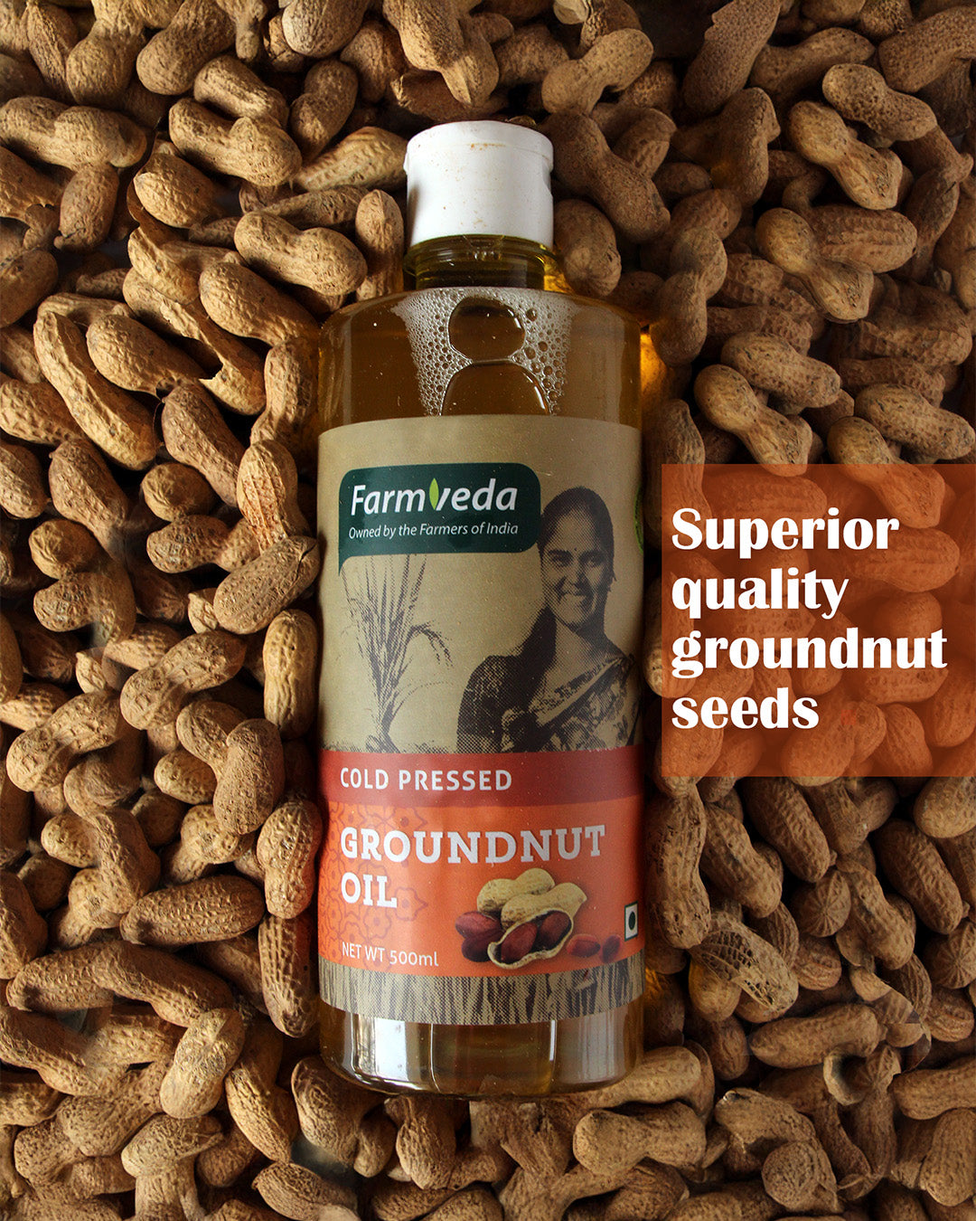 Cold Pressed Groundnut Oil - Enhanced Flavor, 500ml