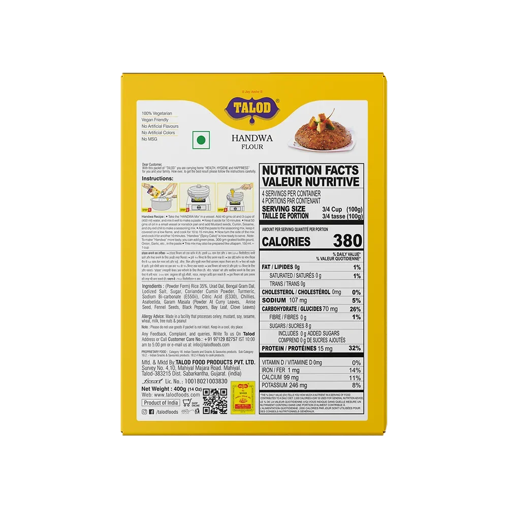 Handwa Instant Mix Flour-Healthy & Tasty, Makes 400g